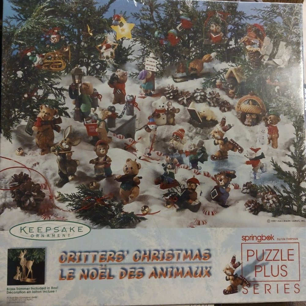 Vintage Hallmark Keepsake Puzzle Christmas Critters 500 Pc 18" x 24" Springbok 1